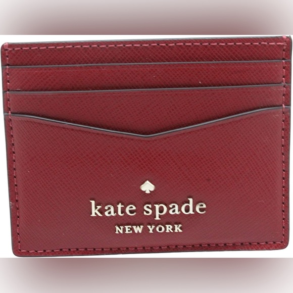 kate spade Accessories - Kate spade New York Staci Small Slim Card Holder In Red Currant - EUC